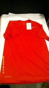 lot 129 image: 4 Nike Mens Orange Training Shirt Large MSRP $100