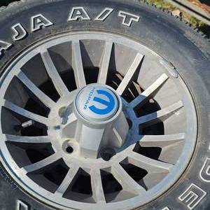 lot 12 image: Original Dodge Wide 5 Ram Charger Hurricane Wheels, Came off 1980 Ram Charger, Very Nice