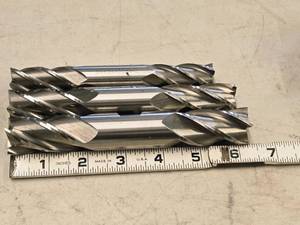 lot 877 image: Lot of (3) 4 Flute Double Sided HSS Ground End Mill - 34, 78, 1