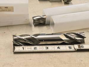 lot 875 image: Lot of (2) - 78 4 Flute Double Sided HSS Ground End Mill