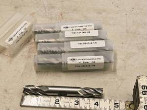 lot 862 image: Lot of (5) Allied Machine & Engineering 8% Cobalt 4 Flute Double Sided Cobalt End Mill - 12x12x1x4-18