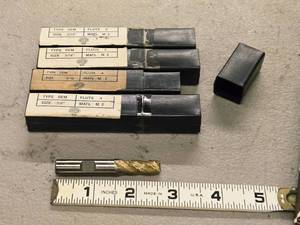 lot 847 image: Lot of (4) Single Sided End Mill - 4 Flute 14 and 516, 2 Flute 316 (x2)
