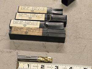 lot 848 image: Lot of (4) Addison 4 Flute Single Side End Mill - 18, 14, 38, 516
