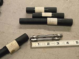 lot 860 image: Lot of (4) HSS Double Sided End Mill - 4 Flute 38x38 (x3), 2 Flute 38x38 (x1) - 516x38