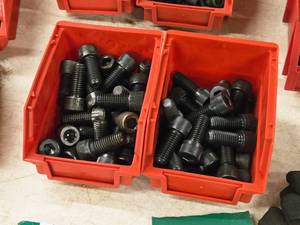 lot 956 image: Lot of (2 Plastic Bins) Hex Socket Head Cap Screws - 12x1-14