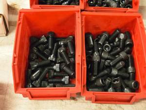 lot 957 image: Lot of (2 Plastic Bins) Hex Socket Head Cap Screws - 38x34, 38x1