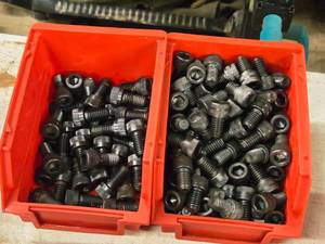 lot 958 image: Lot of (2 Plastic Bins) Hex Socket Head Cap Screws - 38x34, 38x12