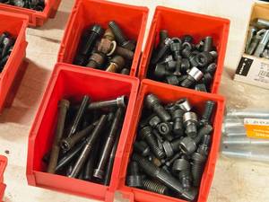 lot 959 image: Lot of (4 Plastic Bins) Hex Socket Head Cap Screws