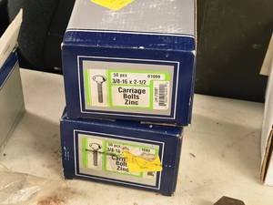 lot 965 image: Lot of (2 Boxes) Carriage Bolts - 38-16x2-12
