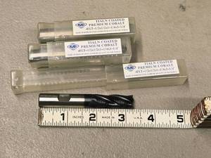 lot 893 image: Lot of (5) Allied Machine & Engineering Tialn Coated Premium Cobalt 4 Flute Roughing End Mill - 12x12x1-14x3-14