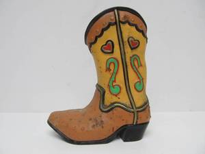lot 9 image: Cast Iron Western Cowboy Boot Doorstop