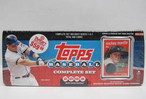 lot 60 image: Factory Sealed Topps Baseball Card Set - 2008 - wAuthentic Mickey Mantle Relic Card