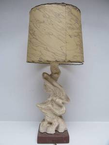 lot 14 image: Very Cool Mid Century Signed Abstract Sculptural Table Lamp by Plasto