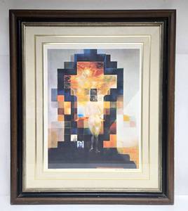 lot 4 image: Excellent Vintage Embossed Offset Lithograph by Salvador Dali - Gala Nude  Abraham Lincoln