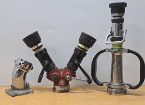 lot 198 image: Heavy Duty Commercial Grade Fire Hose Nozzles #1
