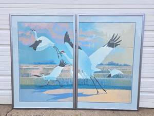 lot 188 image: Excellent 2-Section Framed Signed Diptych Print - Pathfinders