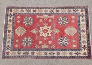 lot 189 image: Hand Knotted Vintage Kazak Design Wood Pile Rug