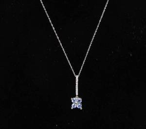 lot 206 image: 10K White Gold Necklace wTanzanite & 10K Gold Pendant