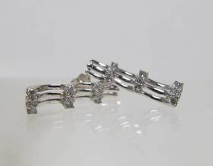 lot 209 image: 14K White Gold & Diamond Earrings