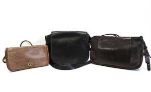 lot 256 image: Estate Lot of 3 Vintage Genuine COACH Leather Purses