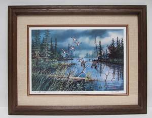lot 307 image: Artist Proof Come Rain Or Shine Duck Art Print Ken Zylla Signed  Numbered 24.5