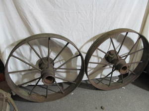 lot 84 image: Antique Wagon Wheels