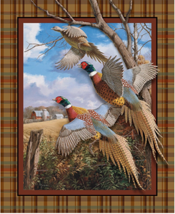 lot 31 image: Wild Wing Crested Ringneck Panel & Rainy Day Games Soft Book Panel