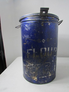 lot 115 image: Vintage Metal Flour Container