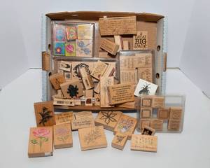 lot 31 image: Natured Themed and Quotes Rubber Stamp