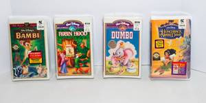 lot 85 image: Walt Disney Masterpiece Collection VHS  Sealed Set - Bambi, Robin Hood, Dumbo, and Hunchback of Notre Dame