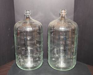lot 106 image: Set of 2 Glass Carboys  Beer & Wine Making, 22T x 10D