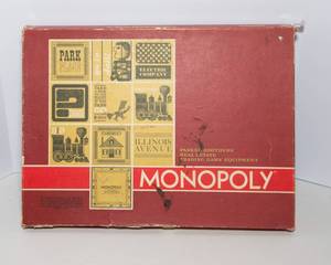 lot 95 image: 1964 Monopoly Board Game  Parker Brothers  Well-Loved Condition
