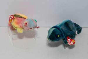 lot 30A image: RARE Iggy & Rainbow Beanie Babies  Mislabeled Tags