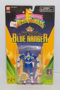 lot 125 image: Bandai 1995 Mighty Morphin Power Rangers Special Edition Auto-Morphin Blue Ranger Action Figure  Sealed