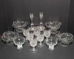 lot 127 image: Lot of 14 Cut Glass Pieces  Includes 6 Crystal Glasses