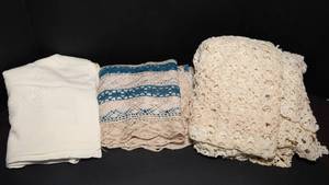lot 137 image: Vintage Tablecloths  Set of Three
