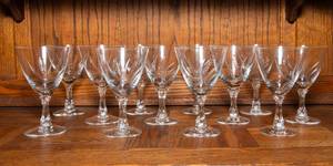 lot 151 image: Fostoria Wine Glasses  Set of 12, Possibly Crystal