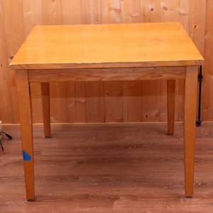 lot 232 image: Set of Two Wooden Work Tables  36 x 36 x 29.5