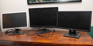 lot 133 image: Lot of Three Monitors  Dell & LG