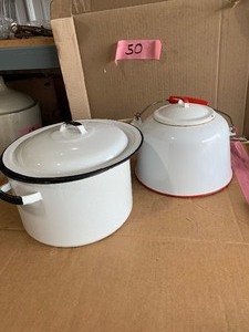 lot 50 image: Enamelware lot