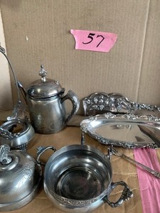 lot 57 image: Silver plated tea set