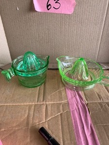 lot 63 image: Uranium glass juicers
