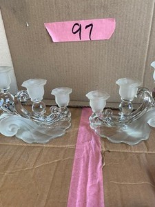 lot 97 image: Crystal candle holders