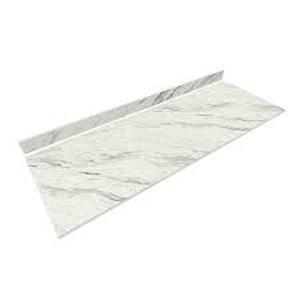 lot 29 image: 6 ft. L x 25 in. D Engineered Composite Countertop in Calcutta Blanc with Satin Finish   Customer Returns See Pictures