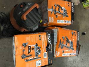 lot 14 image: Lot of Assorted  Ridgid WetDry Shop Vacs Used Missing Parts Various Models and Conditions Customer Returns See Pictures