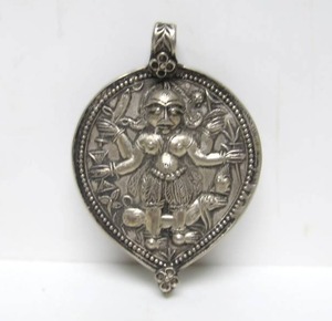 Large Old Vintage Genuine Silver Hindu Shiva Pendant