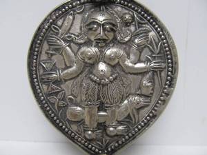 Large Old Vintage Genuine Silver Hindu Shiva Pendant