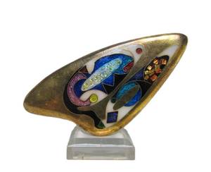 Stunning Modernist Enameled Brooch