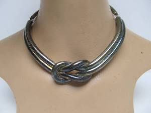 lot 23 image: Large Vintage Sterling Silver Knotted Necklace