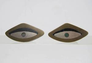 lot 50 image: Excellent Old Signed Southwestern Sterling Earrings - Signed Cortez